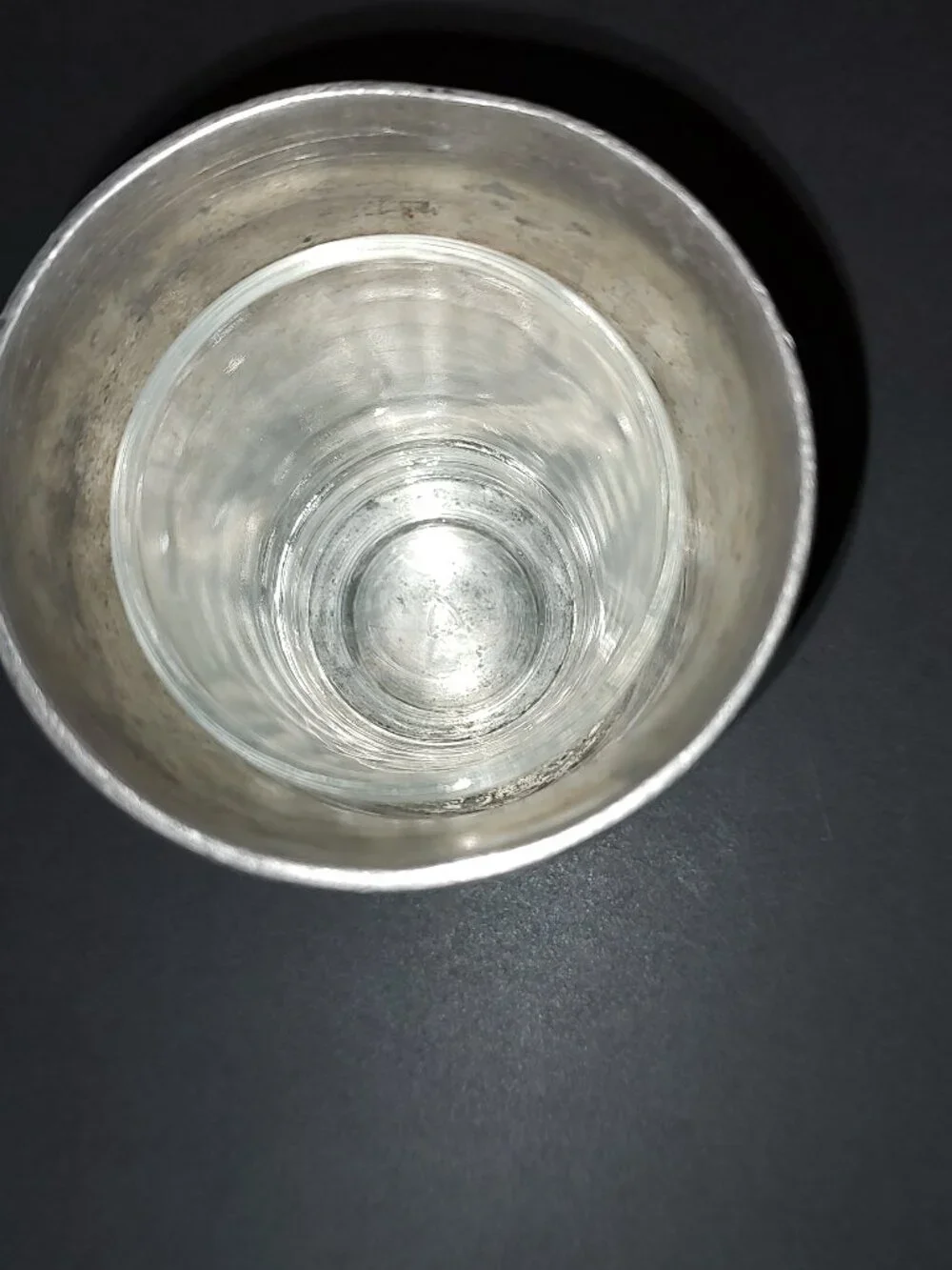 LABRAZEL SAN LORENZO PEWTER COLLECTION BRUSH HOLDER CUP GLASS INSERT CUP ITALY